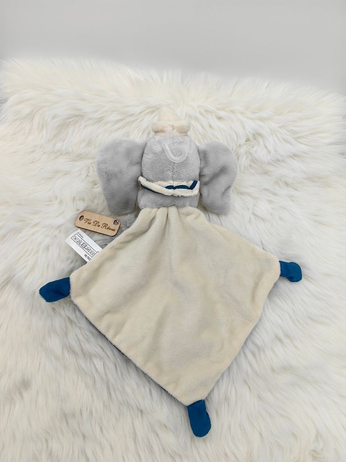Doudou losange Dumbo gris bleu Cigogne Disney - photo numéro 3