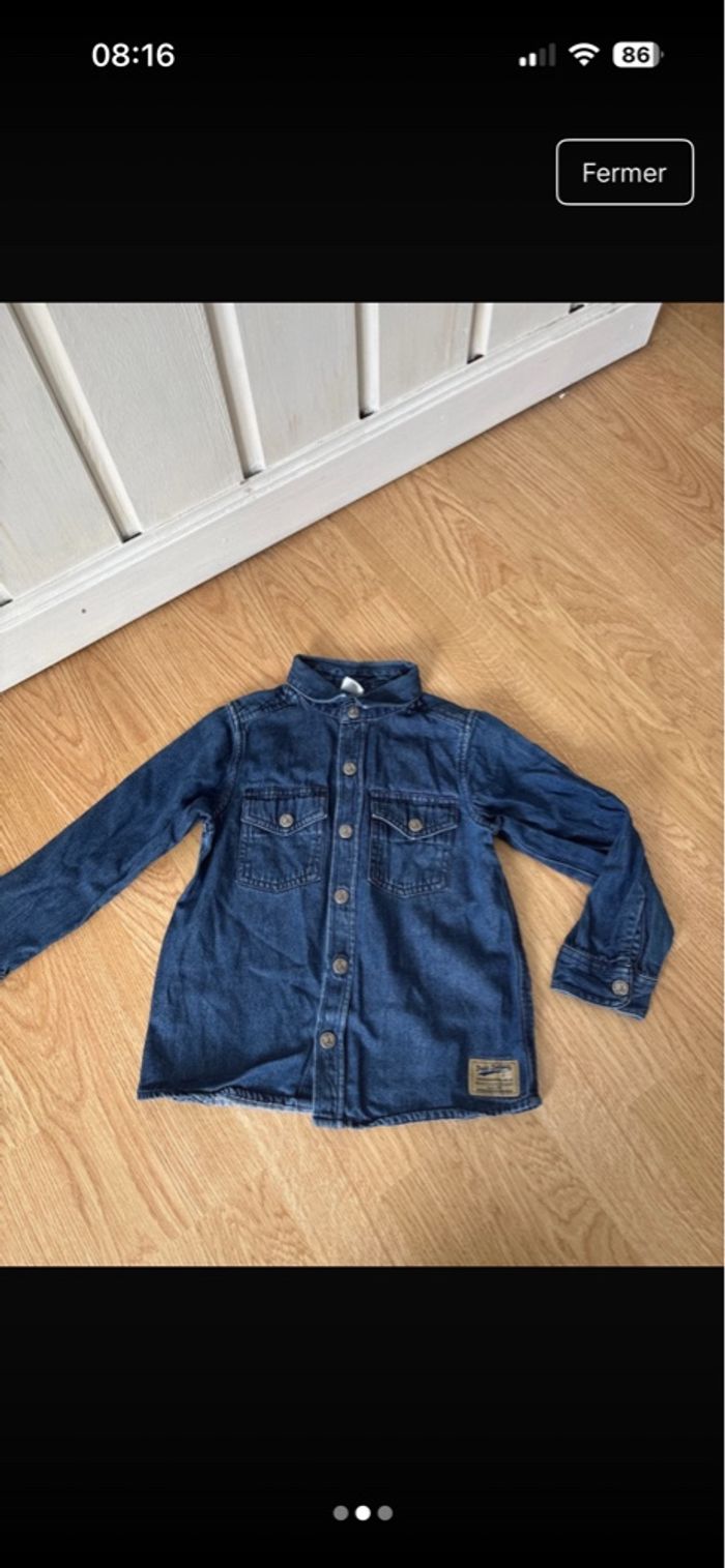 Chemise bleu fille petit bateau taille 4 ans - photo numéro 2