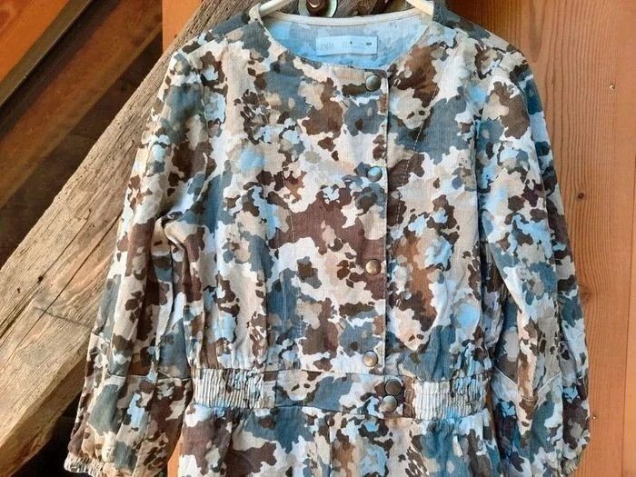 Zara combinaison velours, imprimé camouflage, taille élastique, 8 ans - photo numéro 6