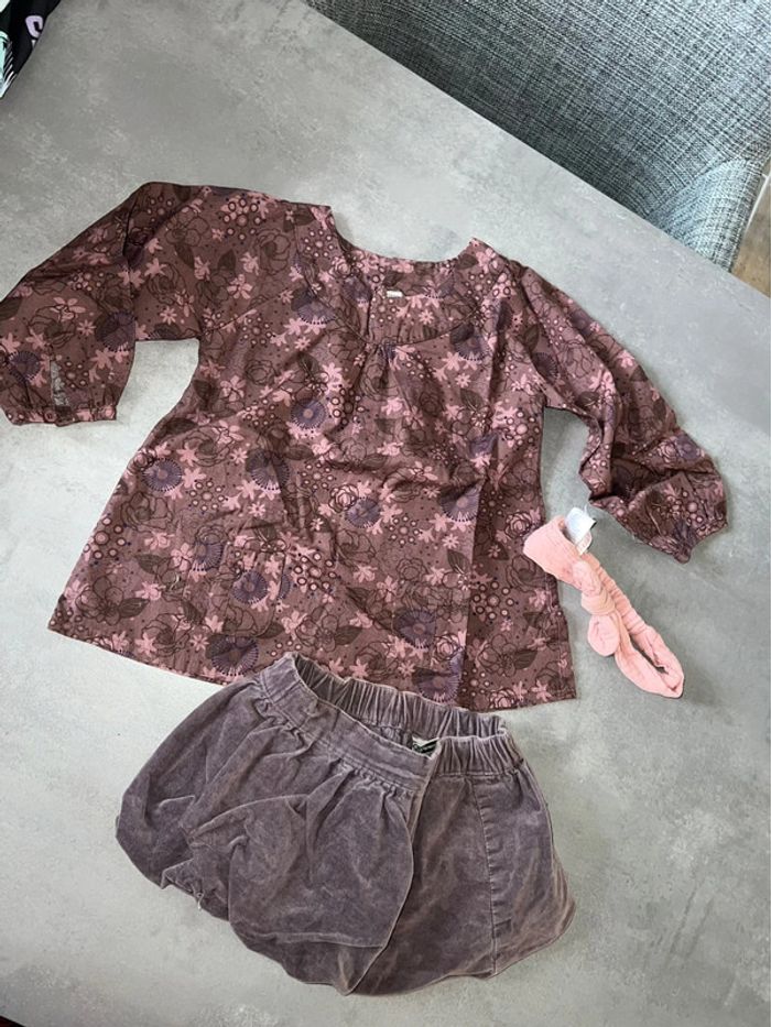 Ensemble kiabi tape à l’œil vertbaudet 18 - 24 mois jupe blouse bandeau - photo numéro 2