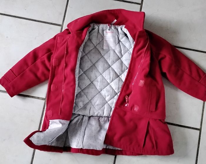 Manteau  ,rouge  ,fermeture  et  scratch  ,poches  ,Orchestra  ,4 ans  104  cm - photo numéro 2
