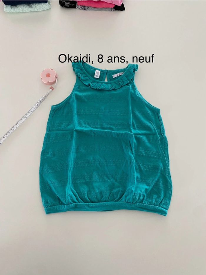 Débardeur turquoise okaidi 8 ans