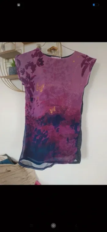 Robe violet💜 dorée Filles 10 ans Gémo