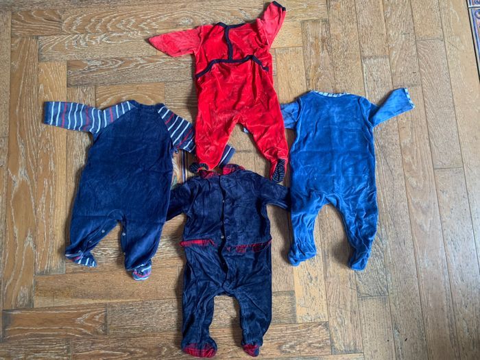 Lot de 4 pyjamas/dors bien 6 mois velours - photo numéro 2