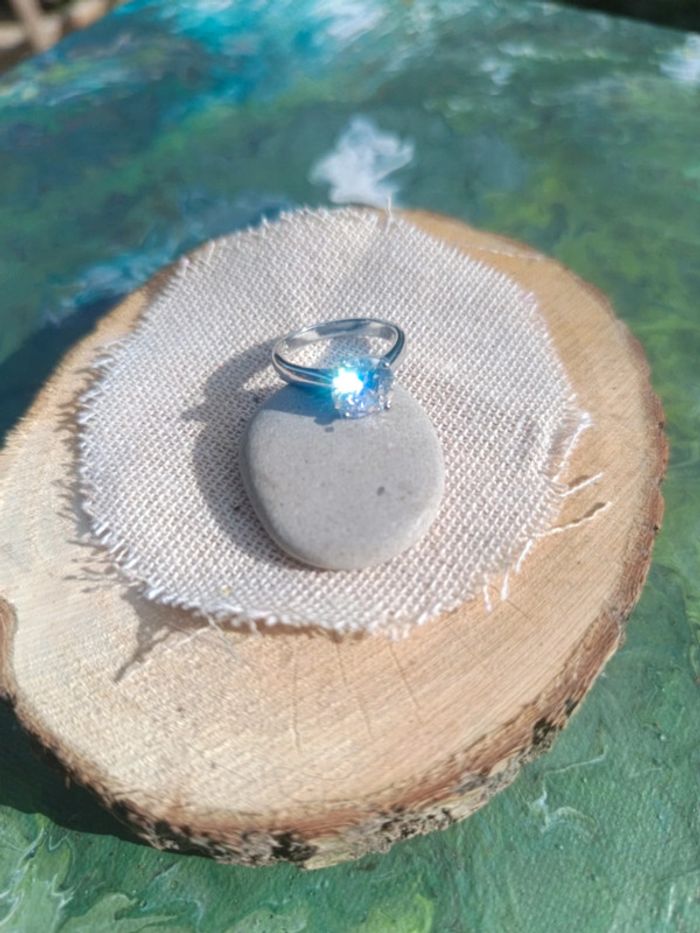 Bague argent véritable poinçon 18K petit doigt - photo numéro 2