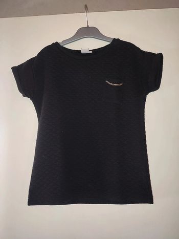 T-shirt épais noir manches courtes taille S / 36 Influx