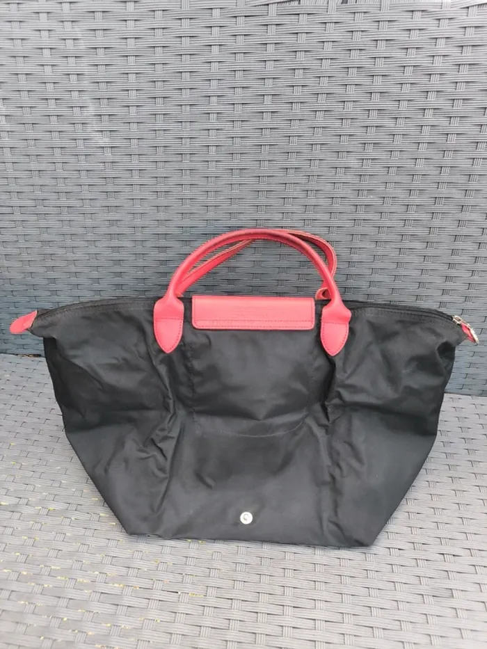 Petit Sac à main pliage Longchamp noir et rouge - photo numéro 3