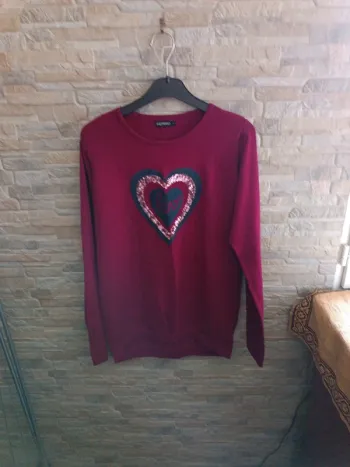 Pull mi-saison bordeaux In Extenso 14A