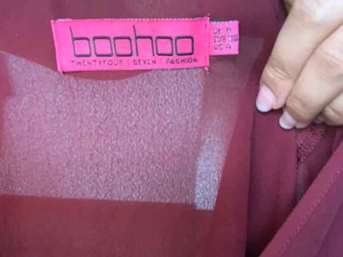 Blouse boohoo bordeaux - photo numéro 3