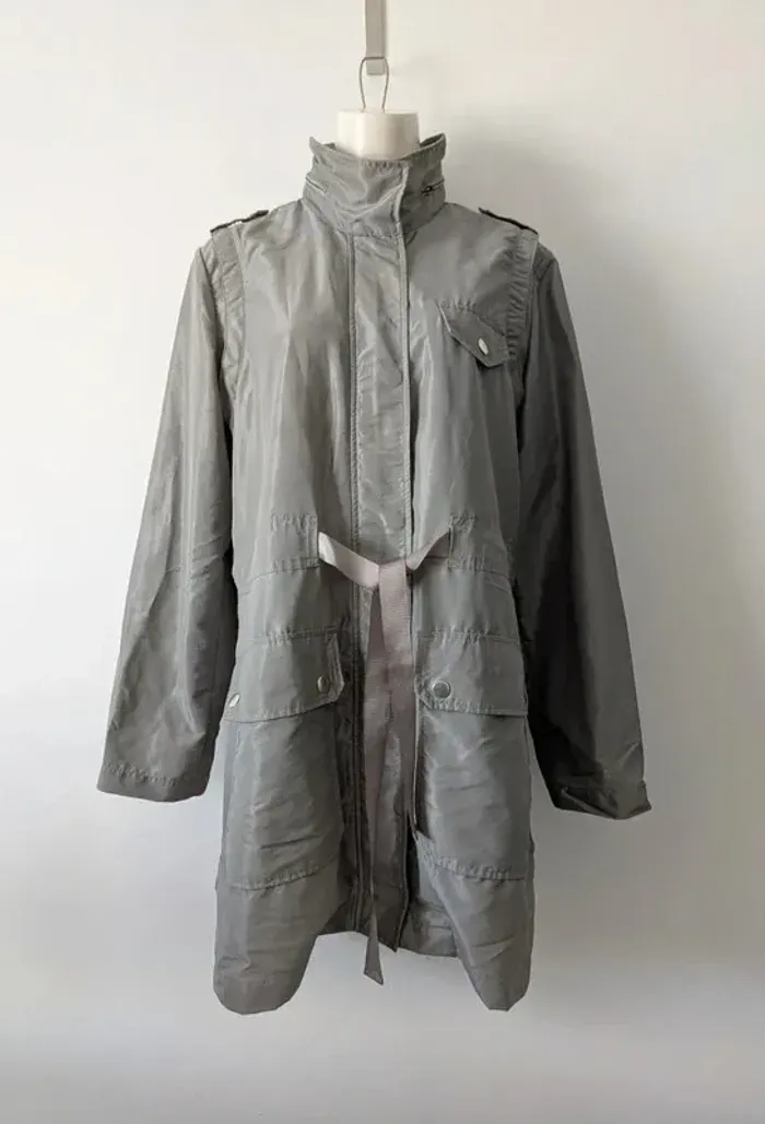 Manteau imperméable gris avec capuche - Caroll - taille M - photo numéro 1