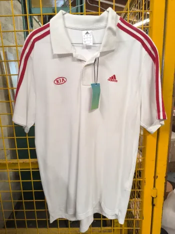 110586 polo blanc homme L adidas