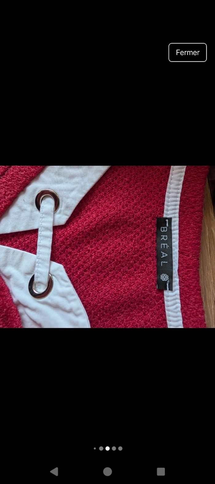 Très joli pull breal taille 36 couleur framboise en parfait état - photo numéro 5