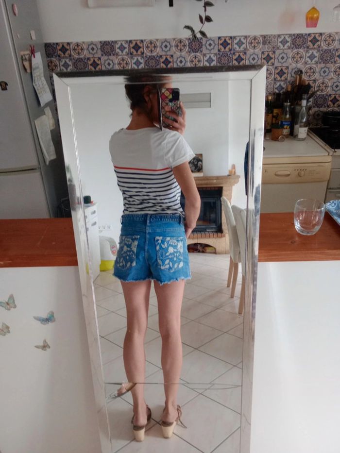 T-shirt femme s rayé Snoopy c85 - photo numéro 4