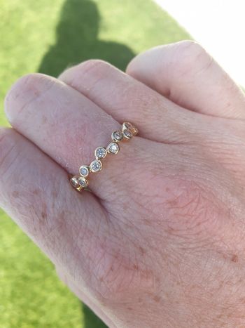 Bague style alliance en Plaqué Or et oxyde de zirconium Taille 60