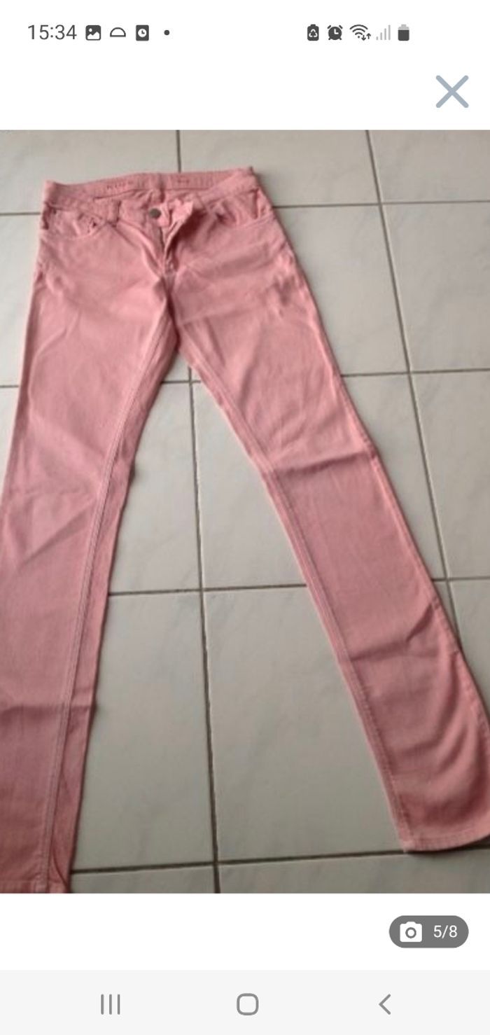 Pantalon jean slim rose / saumon 14 ans Monoprix Kids - photo numéro 6