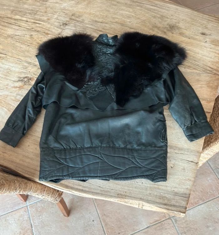 Veste en cuir josepha taille xl - photo numéro 2