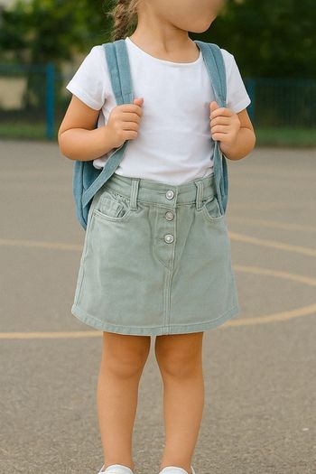 🌿Jupe en denim vert d’eau - neuve - parfaite en tenue de rentrée