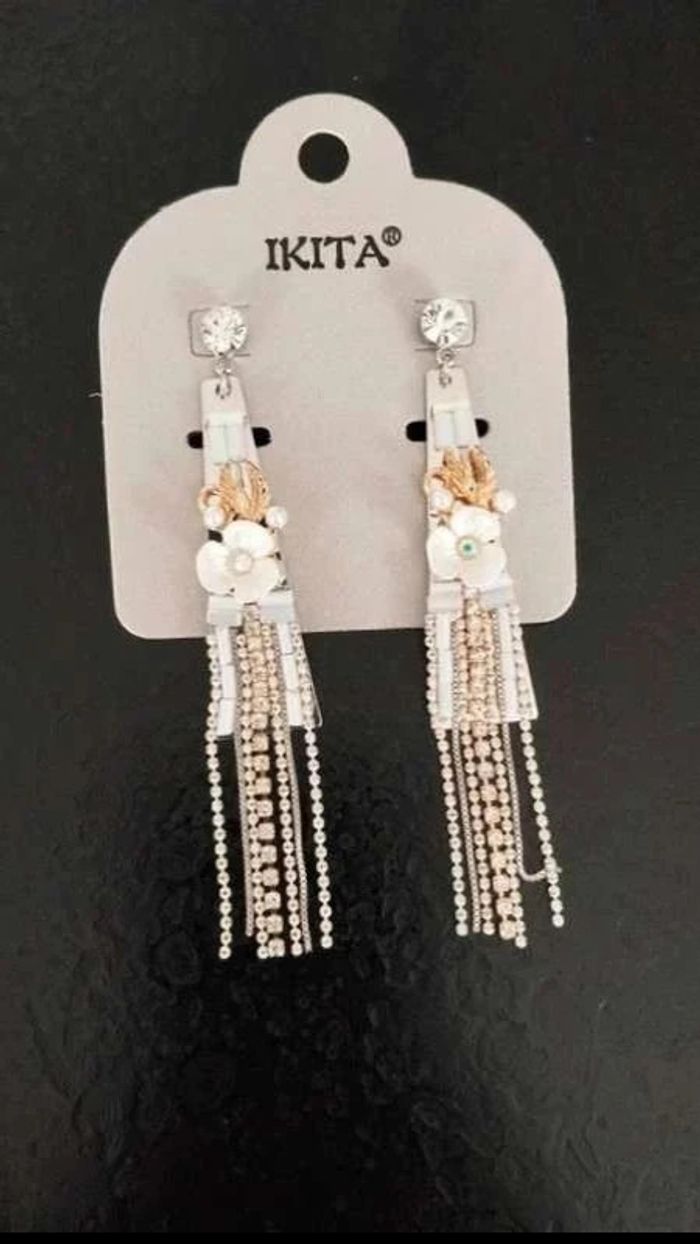 Boucles  d'oreilles  fleurs  argenté  ikita femme  fantaisie - photo numéro 4