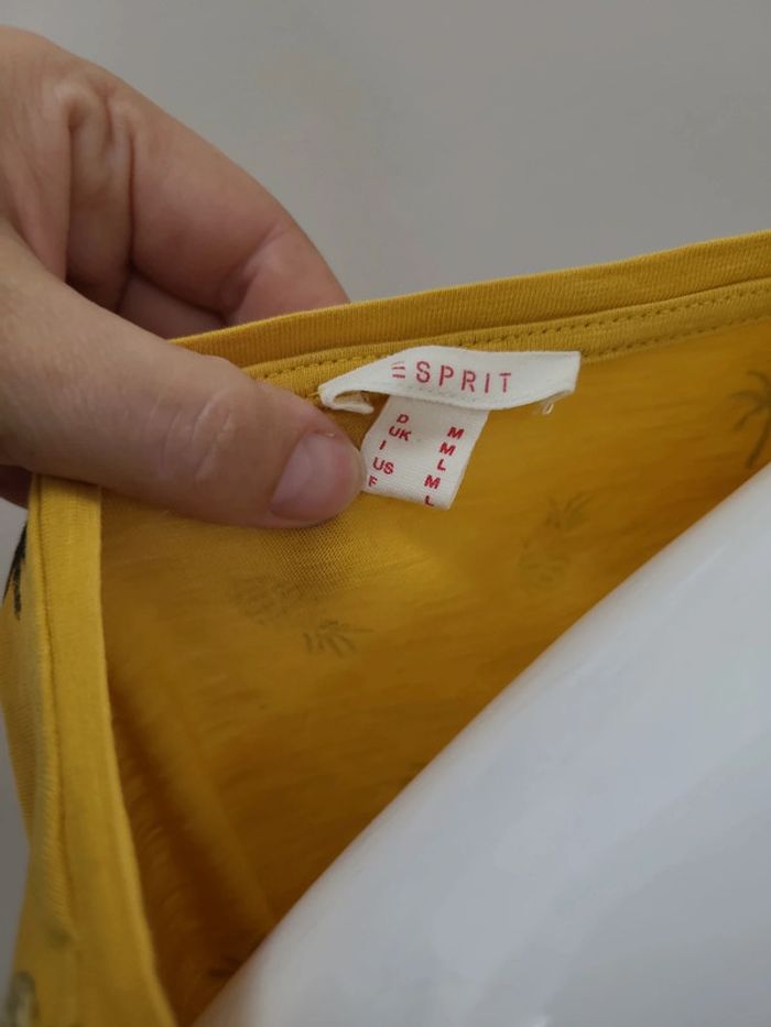 T shirt manches courtes Esprit jaune à motif taille L - photo numéro 6