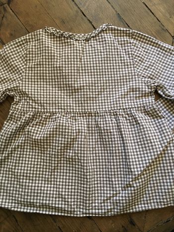 Top Jacadi vichy marron 8 ans