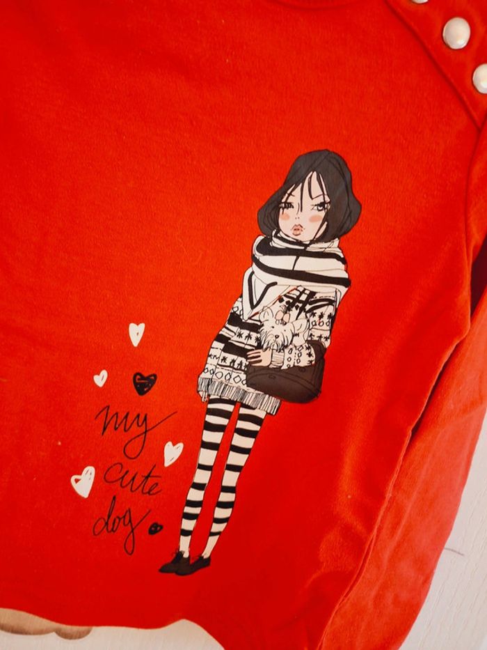 🌸 haut rouge 4 ans - photo numéro 2