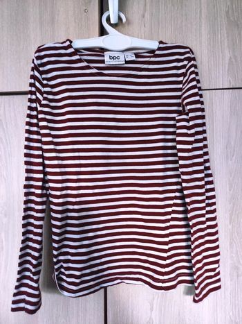 Sweatshirt marinière rouge & blanc 8 ans Bpc