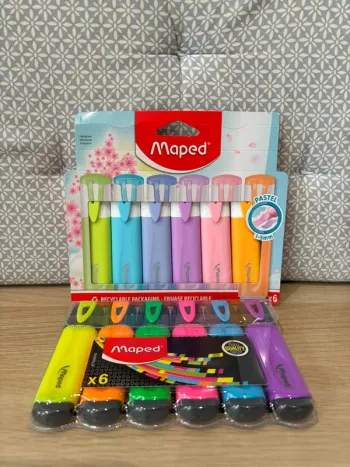 Pack de 2x6 Surligneurs Fluo Multicolores "Standard & Pastel"