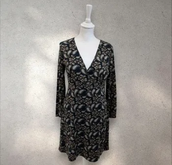 Robe imprimée manches longues décolleté automne-hiver taille S-M