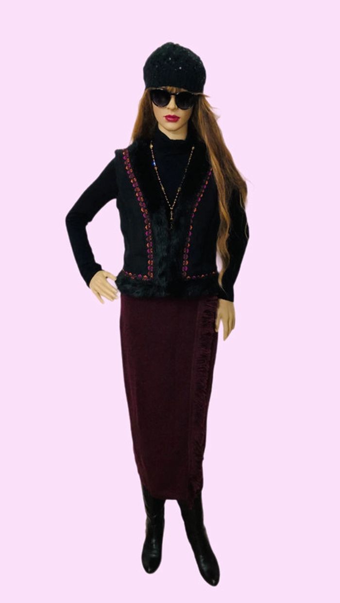 🌹🧶Magnifique jupe longue de qualité vintage pure laine vierge Benetton long wool skirt🧶🌹 - photo numéro 9