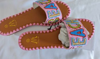 Sandales perles couleurs bohème 