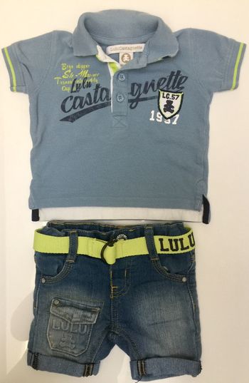 Ensemble short en jeans + polo