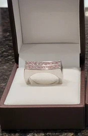 bague en argent 925/°°° marque altesse dim 54 pierres quartz rose