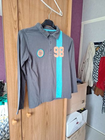 Polo manches longues gris