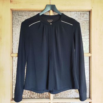 Blouse fluide noire et dorée Camaïeu
