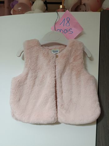Gilet moumoute rose 18 mois 