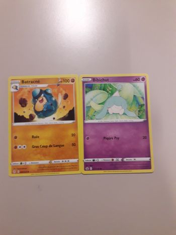 Batracné + Bibichut lot de 2 cartes Pokémon neuves