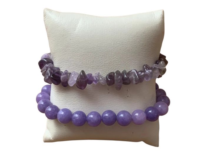 Set 2 bracelet 💯 cristaux amethyst 🍭🍭