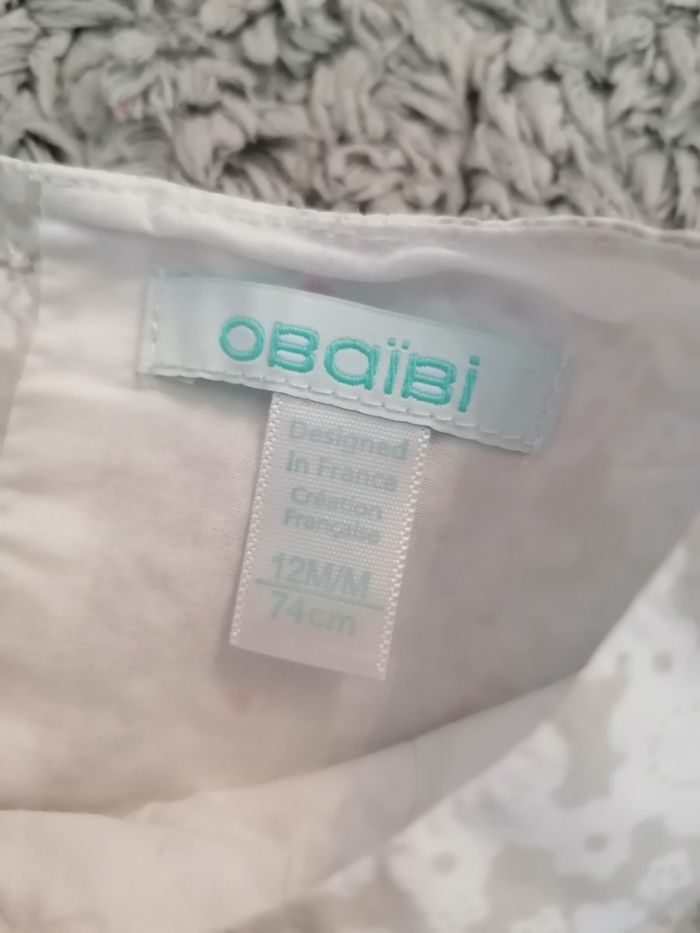 Robe à motifs gris blanc Obaibi 12 mois - photo numéro 4