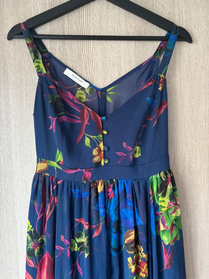 Sublime robe  longue originale bleu électrique - Promod - T36 - photo numéro 3
