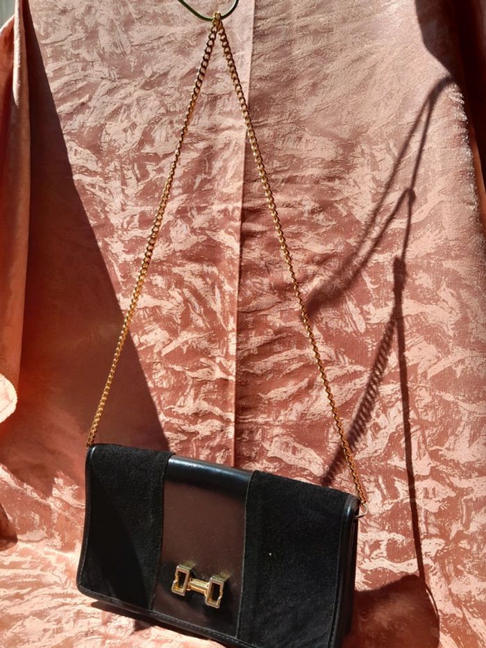 Sac bi matière daim et simili cuir bandoulière vintage - photo numéro 12