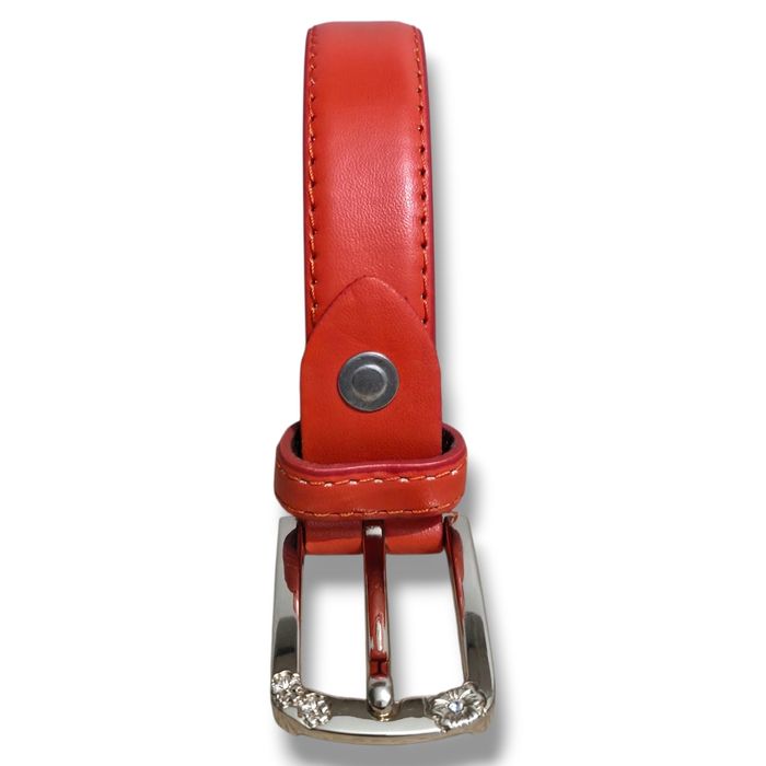Ceinture cuir synthétique - Orange taille 115 - photo numéro 2
