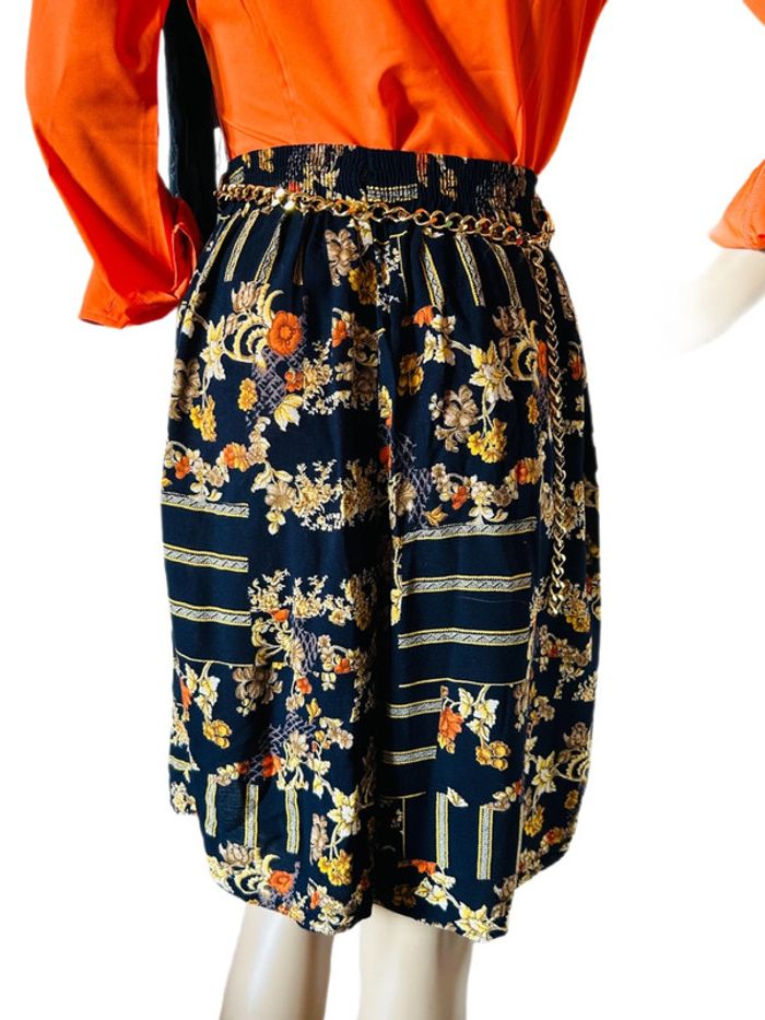 💙Short jupe Vintage 80s Bold Arty Retro Baroque wide-leg shorts🧡 - photo numéro 7