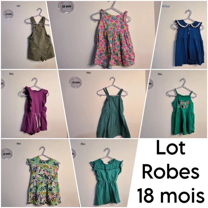 Lot 8 Robes et combishort 18 mois