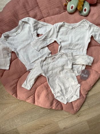 Lot de 3 Bodies blanc