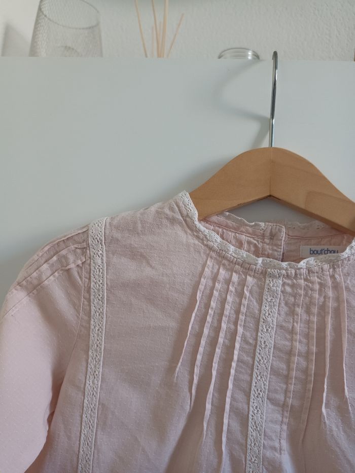 Jolie blouse fluide rose pâle & dentelle Bout'chou 36 mois - photo numéro 2