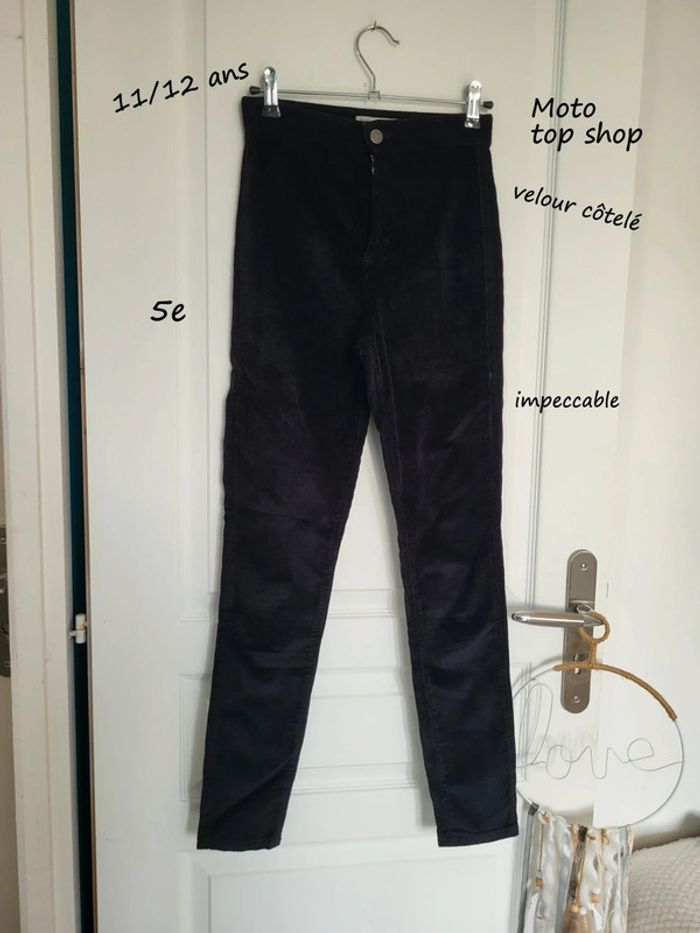 Pantalon velour hiver noir 12 ans marque Moto