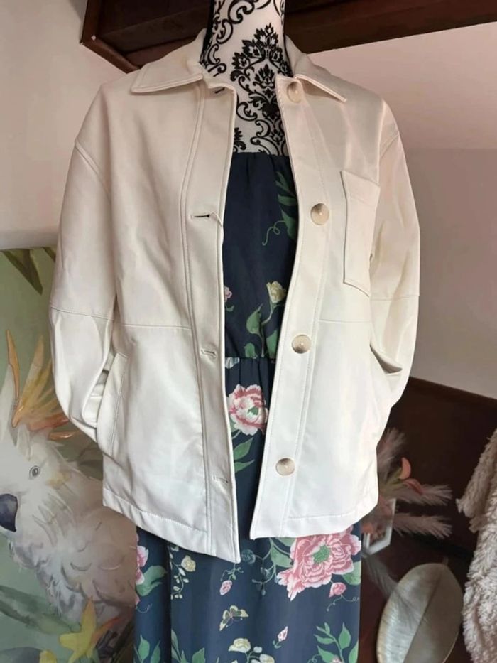 Blazer simili cuir femme