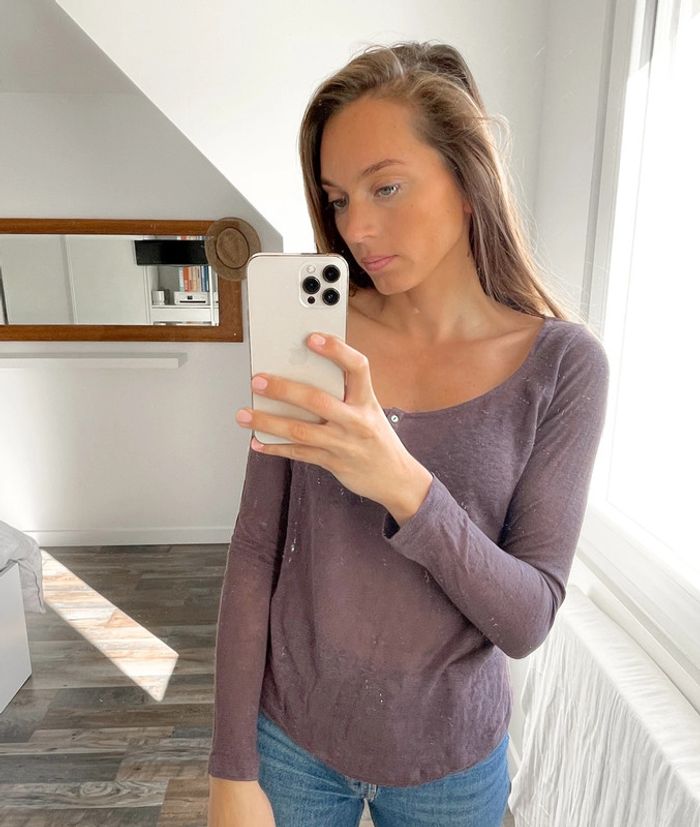 Haut manches longues violet pâle Naf Naf - photo numéro 4