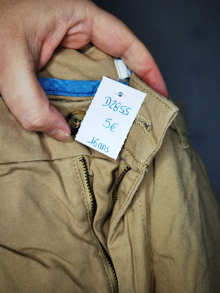 D2855 - pantalon chino garçon 16 ans - photo numéro 3