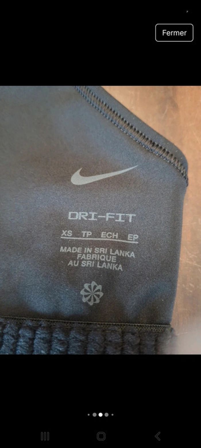 Brassière de sport Nike noire taille XS dry fit - photo numéro 11